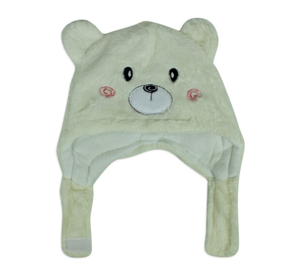 Baby Fur Winter Cap (Bear Character) - Cream-0