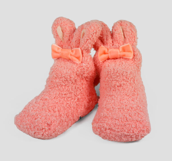 Cozie Fleece Baby Bootie - Orange-0