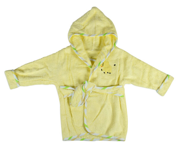 Baby Hooded Bathing Gown (Towel) - Yellow-0