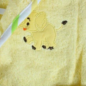 Baby Hooded Bathing Gown (Towel) - Yellow-18790