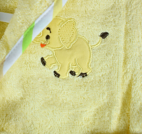 Baby Hooded Bathing Gown (Towel) - Yellow-18790