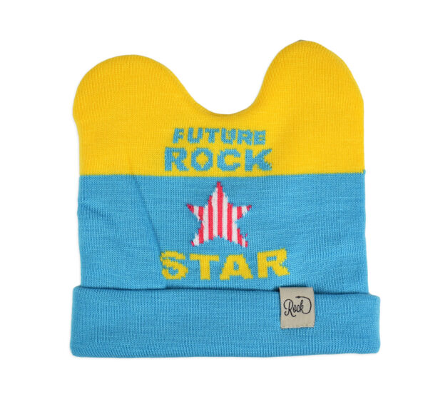 Baby Woolen Cap For Winter - Yellow/Blue-0