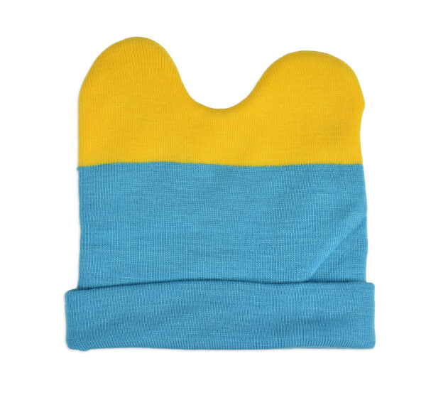 Baby Woolen Cap For Winter - Yellow/Blue-18805