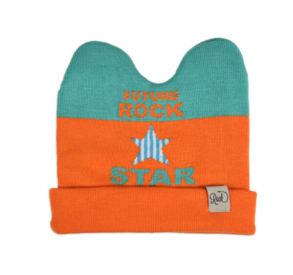 Baby Woolen Cap For Winter - Orange/Aqua-0