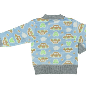 Full Sleeve Front Open Sweat Shirt (Car Print) - Sky Blue-18874