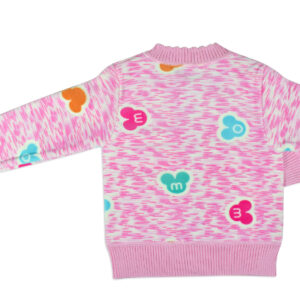 Full Sleeve Front Open Sweat Shirt (Micky Print) - Pink-18853