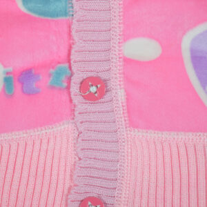 Full Sleeve Front Open Sweat Shirt (Kitty Heart) - Pink-18862