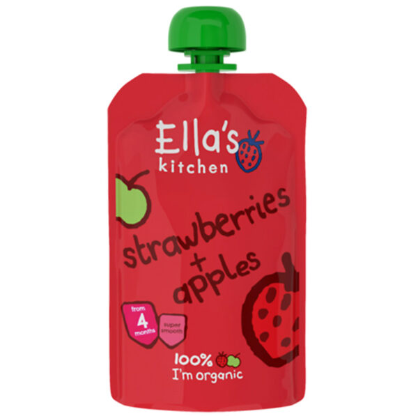 Ella's Kitchen Organic Strawberries & Apple Puree (4M+) - 120 gm-0