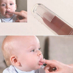 Silicone Baby Finger Toothbrush With Cover - Blue-20575