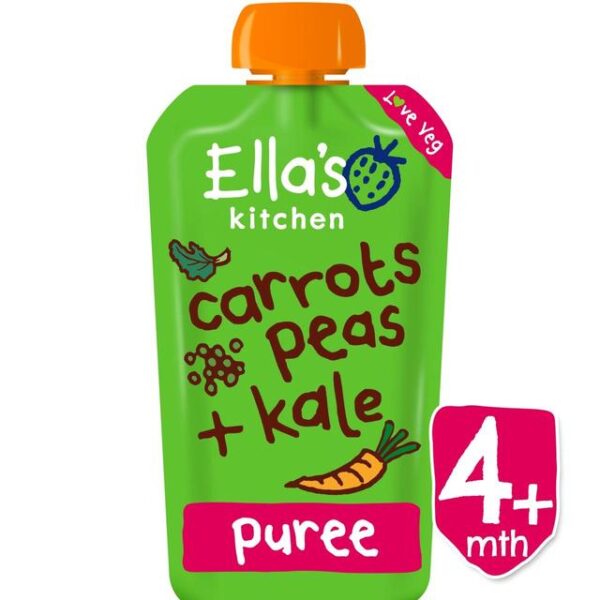 Ella's Kitchen Organic Carrots, Peas & Kale (4M+) - 120g-0