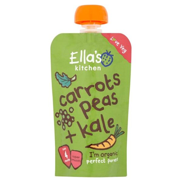 Ella's Kitchen Organic Carrots, Peas & Kale (4M+) - 120g-21423