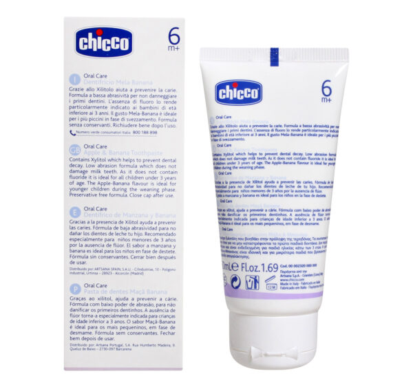 Chicco Dentifricio Toothpaste Apple and Banana Flavour - 50 ml-21457