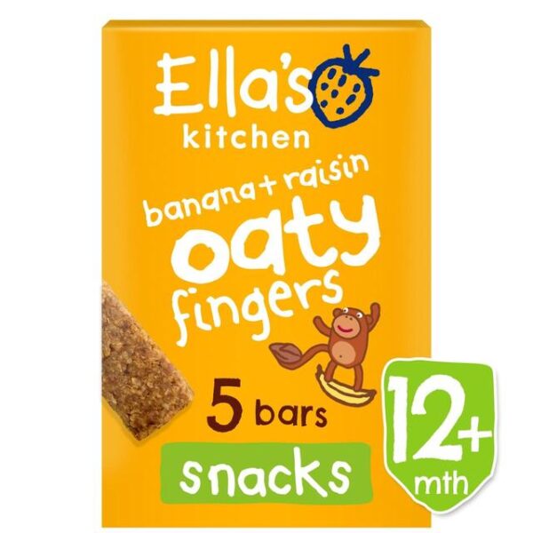 Ella's Kitchen Organic Bananas & Raisins Oaty Fingers, 5 Bars - 25g-0
