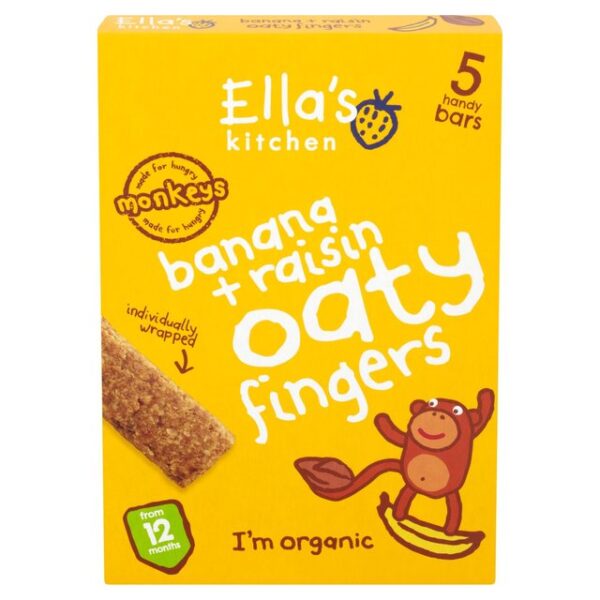 Ella's Kitchen Organic Bananas & Raisins Oaty Fingers, 5 Bars - 25g-20889