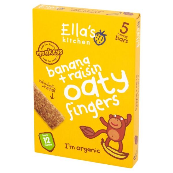 Ella's Kitchen Organic Bananas & Raisins Oaty Fingers, 5 Bars - 25g-20887