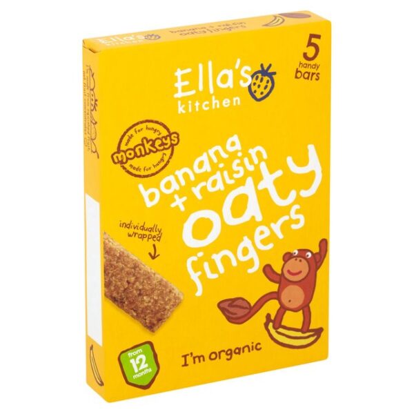 Ella's Kitchen Organic Bananas & Raisins Oaty Fingers, 5 Bars - 25g-20885