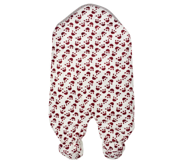 Baby Warm Quilted Wrapper - Mehroon/White-20899