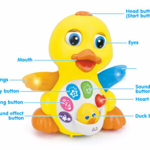 Huile Flapping Yellow Duck With Flashing Lights, Music & Universal Wheel-21428