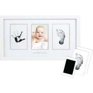 Pearhead Baby Prints Photo Frame with Clean Touch Ink Pad - White-22758