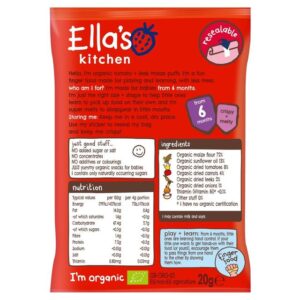 Ella's Kitchen Melty Puffs Tomatoes & Leeks - 20g-21811