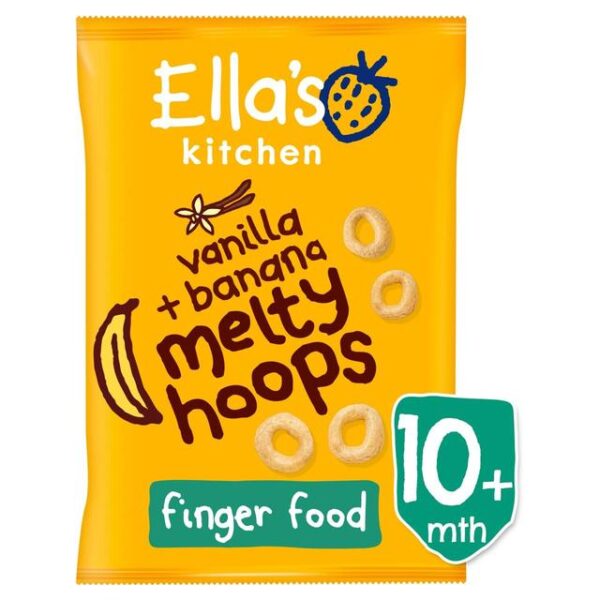 Ellas Kitchen Organic Banana & Vanilla Melty Hoops - 20g-0