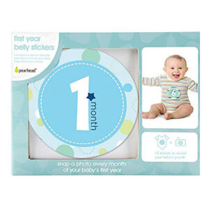 Pearhead Baby Milestone Stickers, Blue-23010