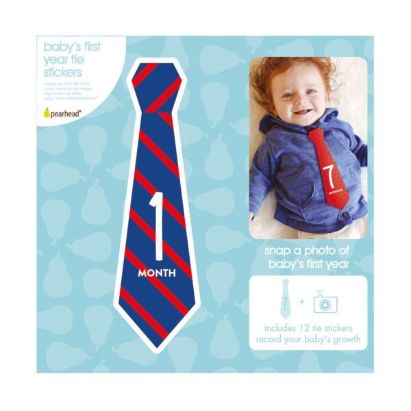 Pearhead Necktie Milestone Stickers Multicolor - 12 Stickers-22997