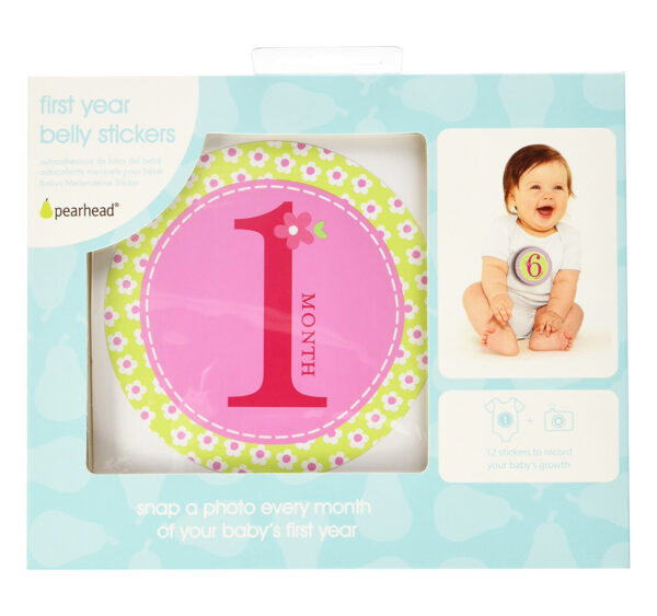 Pearhead Baby Milestone Stickers, Pink-0