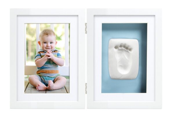 Pearhead Babyprints Newborn Baby Handprint and Footprint Desk Photo Frame & Impression Kit - White-22788