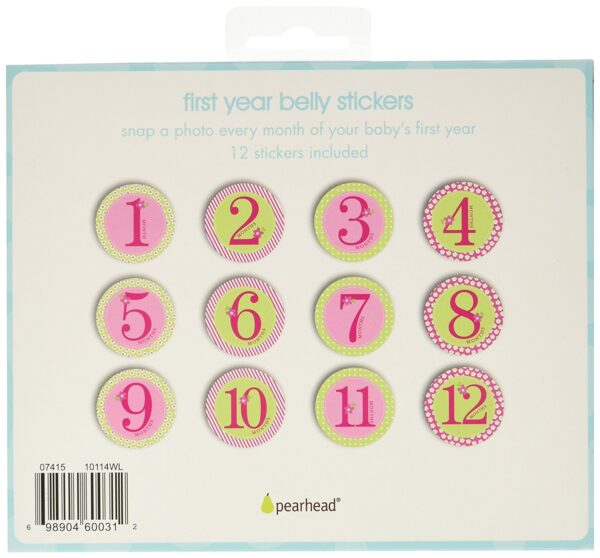 Pearhead Baby Milestone Stickers, Pink-23018