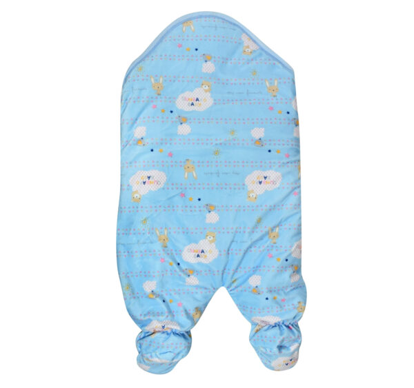 Hooded Baby Swaddle, Romper Style - Sky Blue-21528