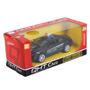 Light + Sound Pull Back Police Racing Car - Black-21507