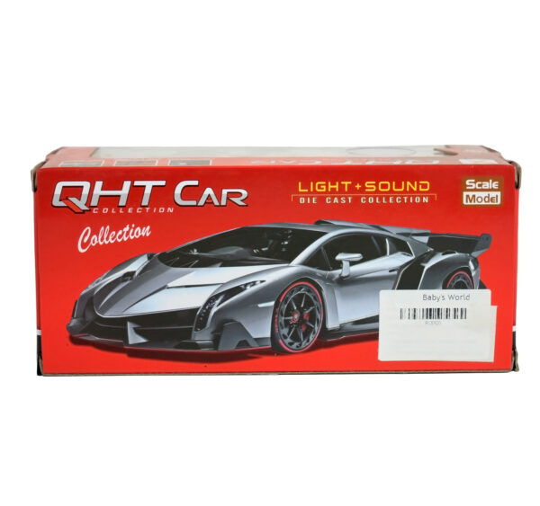 Light + Sound Pull Back Police Racing Car - Black-21508