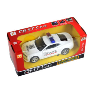 Light + Sound Pull Back Police Racing Car - White-21513