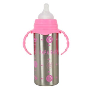 Papa Baby Multipurposable Steel Feeding Bottle - Pink-21750