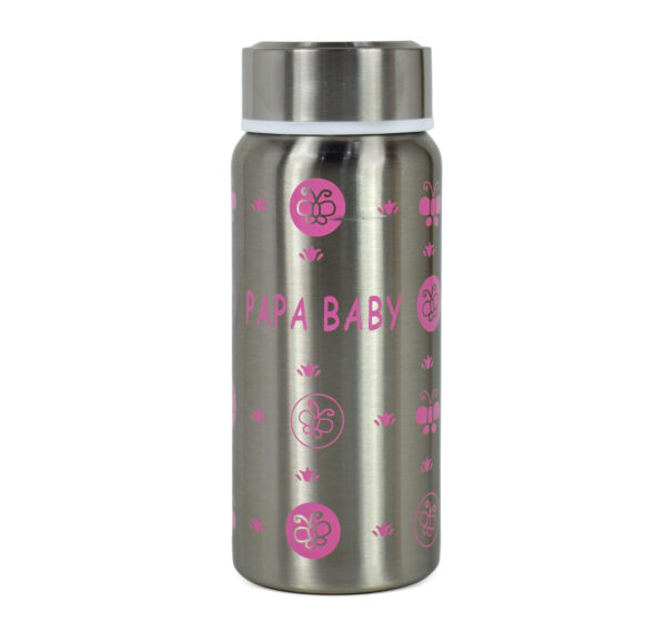 Papa Baby Multipurposable Steel Feeding Bottle - Pink-21752