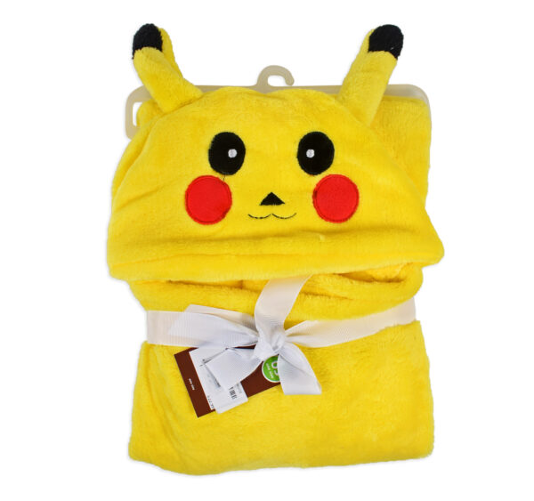 Very Soft Baby Hooded Blanket (Pikachu) - Yellow-0