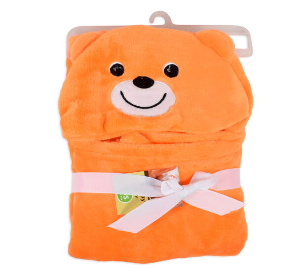 Very Soft Baby Hooded Blanket (Bear) - Orange-0