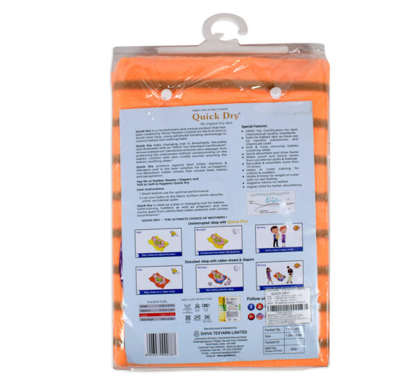 Quick Dry Waterproof Bed Protector Sheet with Free Bib Large - Orange-21910