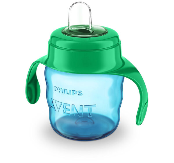 Philips Avent Classic Flexible Soft Spout Cup, 200ml (Green/Blue)-0