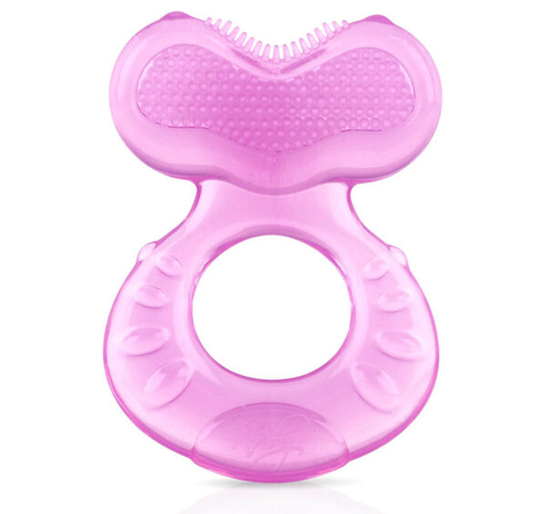 Nuby Silicone Soothing Teether with Bristles - Pink-0