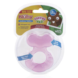 Nuby Silicone Soothing Teether with Bristles - Pink-23460