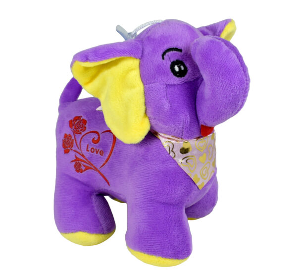 Stuffed Cuddly Elephant Plush Toy, Hangable Soft Toy (Purple) - 8 Inch-0