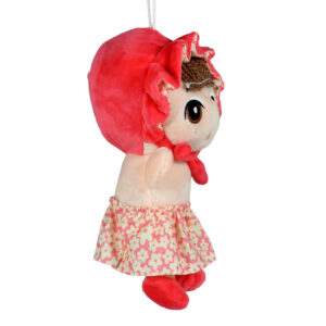 Stuffed Cuddly A Cute Doll Plush Toy, Hangable Soft Toy (Peach) - 8 Inch-23620