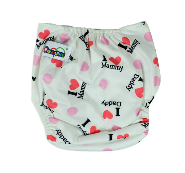 Free Size Reusable Cloth Diaper With Insert (I love Mammy) - Multicolor-0