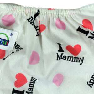 Free Size Reusable Cloth Diaper With Insert (I love Mammy) - Multicolor-23662