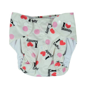 Free Size Reusable Cloth Diaper With Insert (I love Mammy) - Multicolor-23663