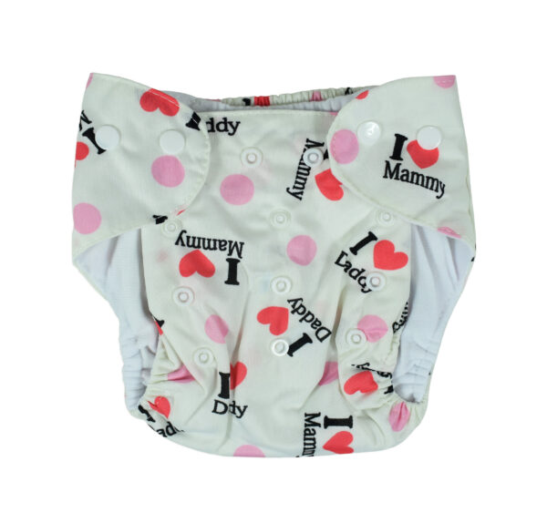 Free Size Reusable Cloth Diaper With Insert (I love Mammy) - Multicolor-23663