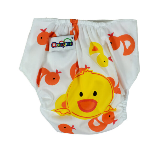 Free Size Reusable Cloth Diaper With Insert (Duck Print) - Multicolor-0