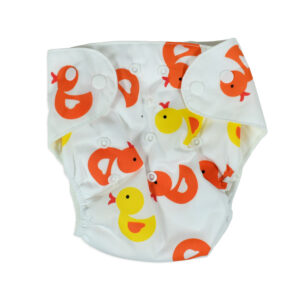 Free Size Reusable Cloth Diaper With Insert (Duck Print) - Multicolor-23682